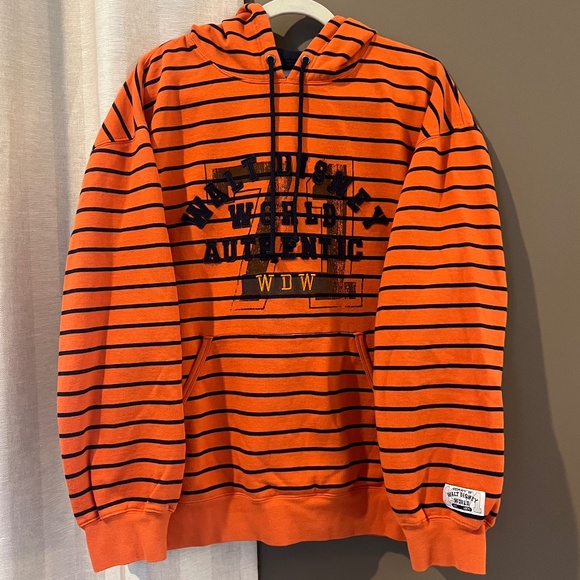 Disney Other - Disney Hoodie, Walt Disney World Orange Striped Sweatshirt, Size Large